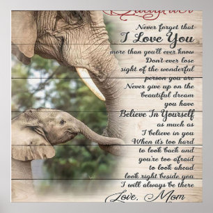 Mum To My Daughter Letter, Girl Birthday Gift Poster