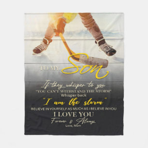 Mum To my Son Gift, Son Birthday Gift Idea Fleece Blanket