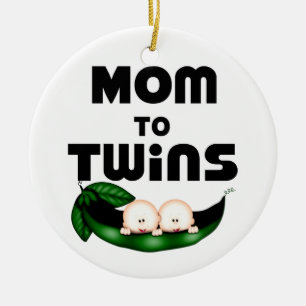 Mum to Twins (Peapod) Ceramic Tree Decoration