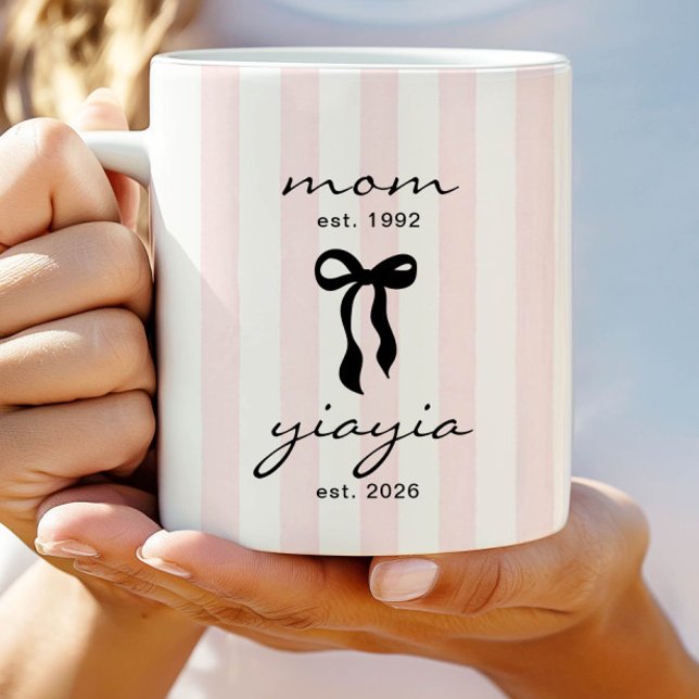 Mum to Yiayia Est Mug with Bow (Creator Uploaded)
