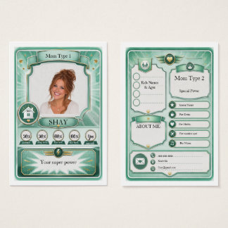 Mum Trading Card in Mint Green Mania