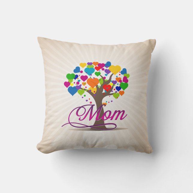 Mum Tree of Life Hearts Cushion (Front)