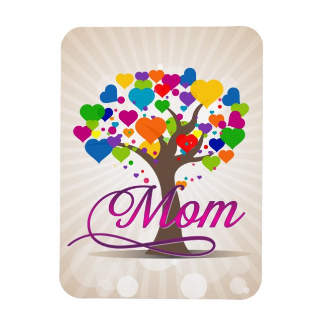 Mum Tree of Life Hearts Magnet (Vertical)