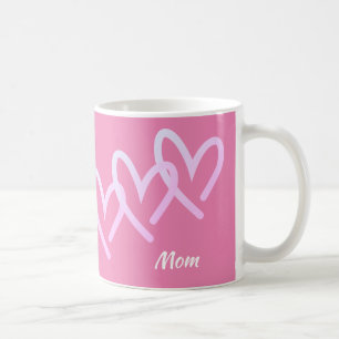 Mum Triple Pink Heart Coffee Mug