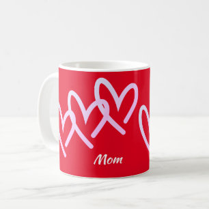 Mum Triple Red Heart Coffee Mug