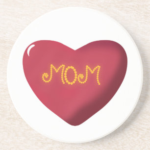 Mum Typography Design, Cute Mother Quote Text Art, Coaster