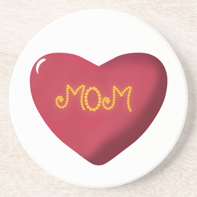 Mum Typography Design, Cute Mother Quote Text Art, Coaster (Front)