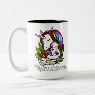 Mum Unicorn Magical Mamacorn Mothers Two-Tone Coffee Mug