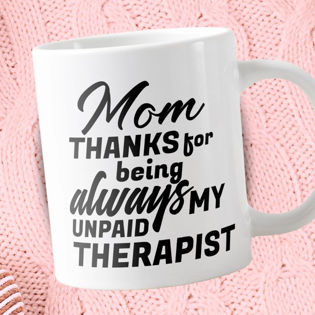Mum Unpaid Therapist Funny Humour Mother's Day Large Coffee Mug (Creator Uploaded)
