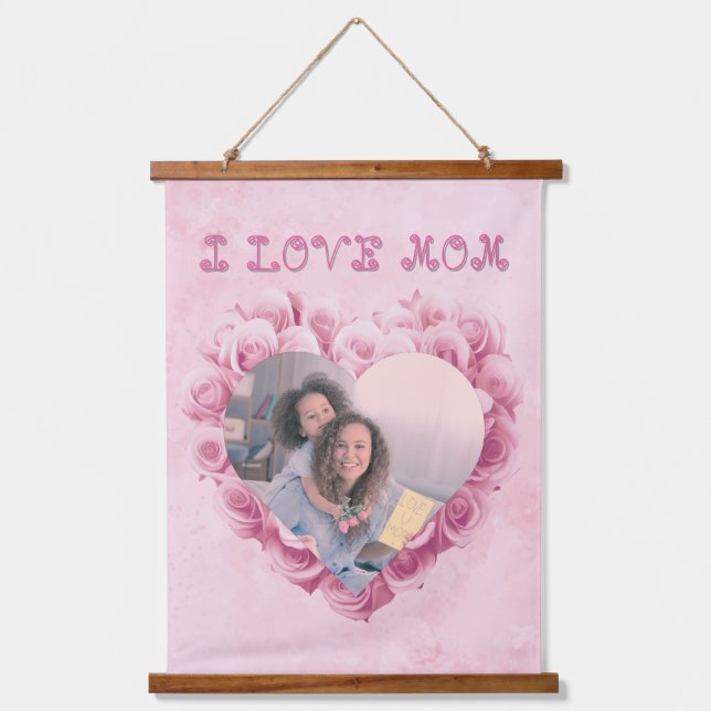 Mum valentine photo hanging tapestry (Front)