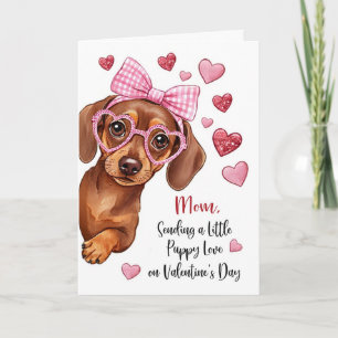 Mum Valentine Puppy Love Cute Dog Card