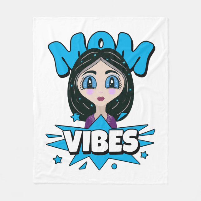 Mum Vibes Fleece Blanket (Front)