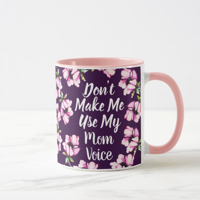 Mum Voice | Watercolor Purple Flowers Mug (Right)