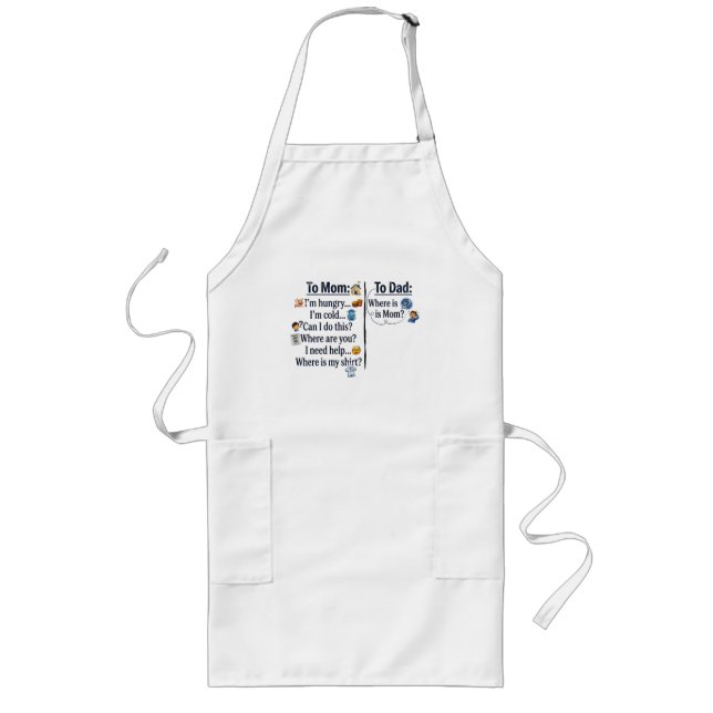 Mum vs Dad Parenting Comparison Long Apron (Front)