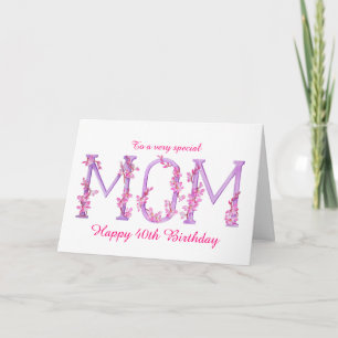 Mum watercolor Orchid art custom birthday card