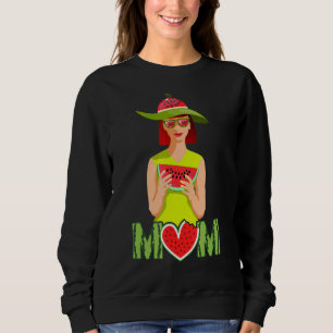 Mum Watermelon Sunglasses Summer Fruit On Happy Mo Sweatshirt