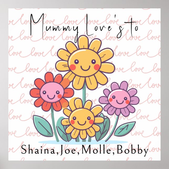 Mum We Love You Best Mother Gift Poster (Front)