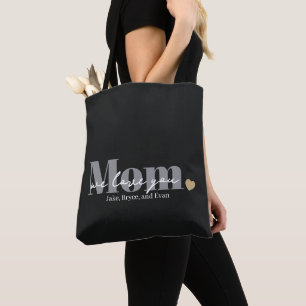 Mum We Love You Black Script Tote Bag
