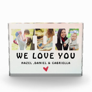 Mum We Love You Custom Mothers Day Photo Collage  Block