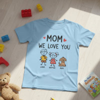 Mum We Love You Cute Kids Names Illustration