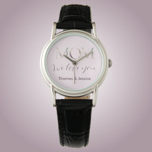 mum we love you floral script watch