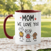 Mum We Love You Kids and Dog Family Names