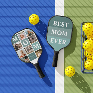 Mum We Love You Modern 8 Photo Colour Block Pickleball Paddle