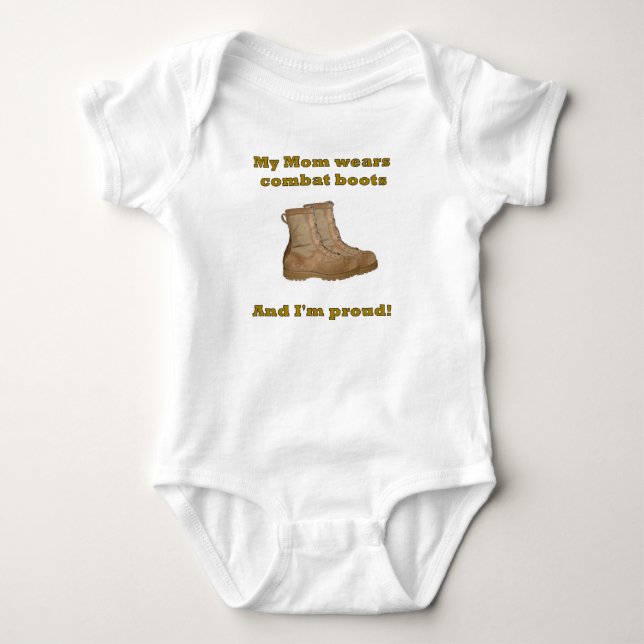 Mum Wears Combat Boots Baby Bodysuit (Front)