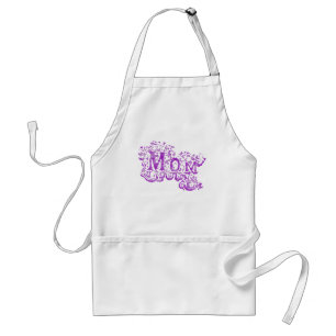 "Mum" white and purple graphic cooks apron