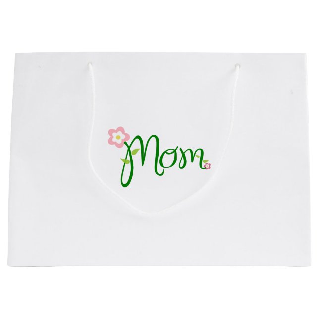 Mum White Large Gift Bag (Front)