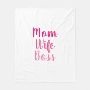Mum wife boss gradient pink custom script cute fleece blanket