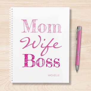 Mum Wife Boss Typography Add Your Name Planner