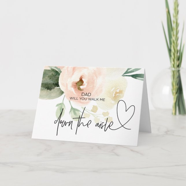 Mum Will Walk Me Down the Aisle Wedding Card (Front)