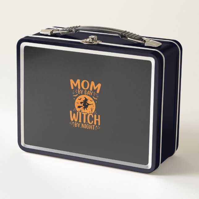 Mum Witch Halloween Design Metal Lunch Box (Front)