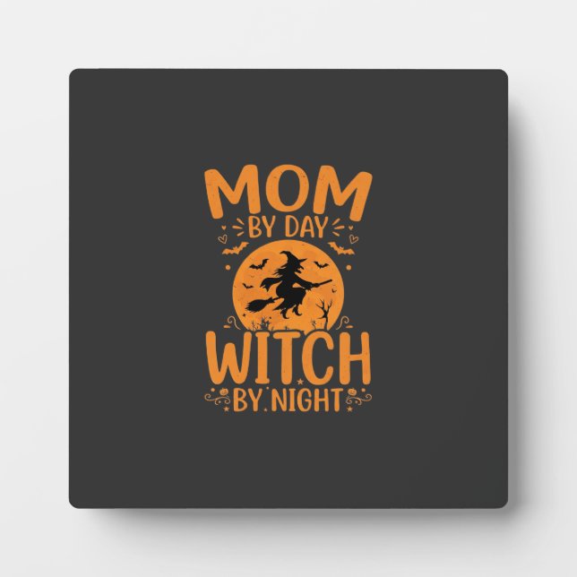 Mum Witch Halloween Design Plaque (Front)