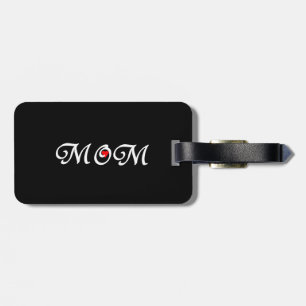 Mum with a red heart luggage tag