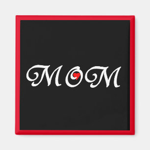 Mum with a Red Heart Magnet