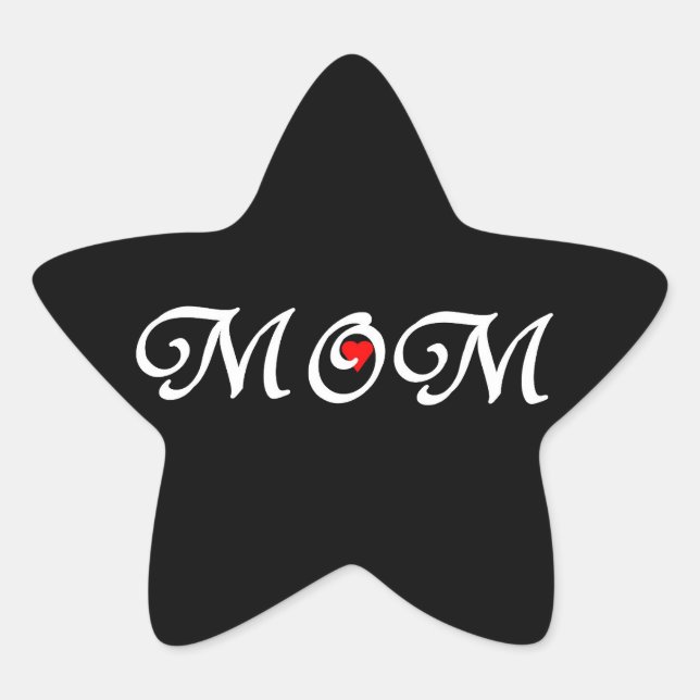 Mum with a red heart star sticker (Front)