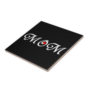 Mum with a red heart tile