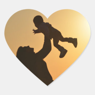 Mum With Baby Heart Stickers