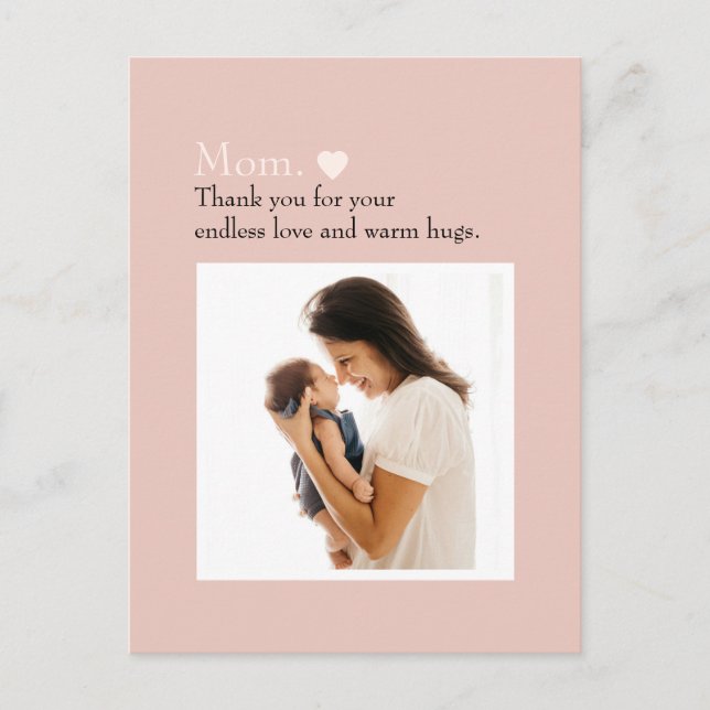  "Mum" with Heart & Custom Message -  Postcard (Front)