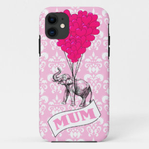 Mum with pink elephant iPhone 11 case