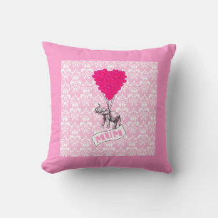 Mum with pink elephant cushion