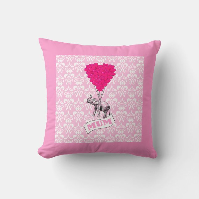 Mum with pink elephant cushion (Front)