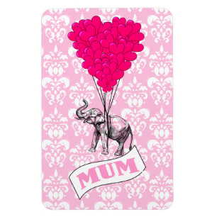 Mum with pink elephant magnet