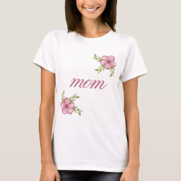 Mum with Pink Flowers Women's Basic T-Shirt