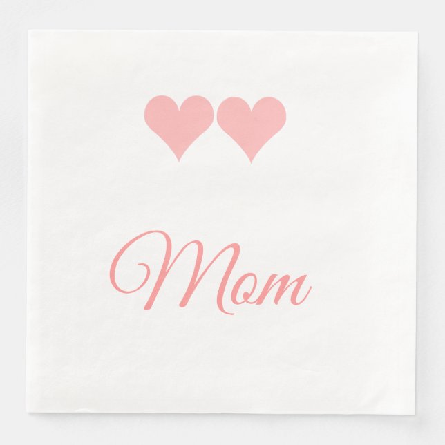 Mum with pink hearts mousepad napkin (Front)