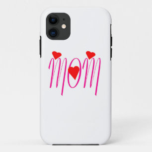 Mum with Red Hearts iPhone 11 Case