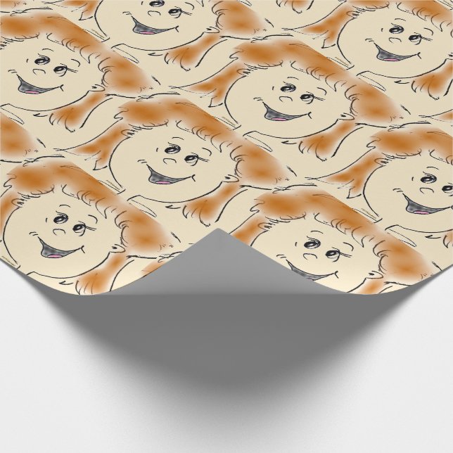 Mum Women Smiling Face Character  Wrapping Paper (Corner)