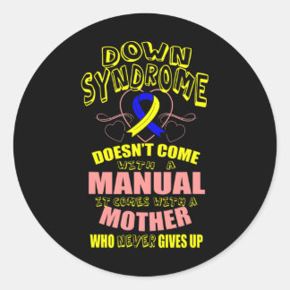 Mum World Down Syndrome Day Women Kids  Classic Round Sticker